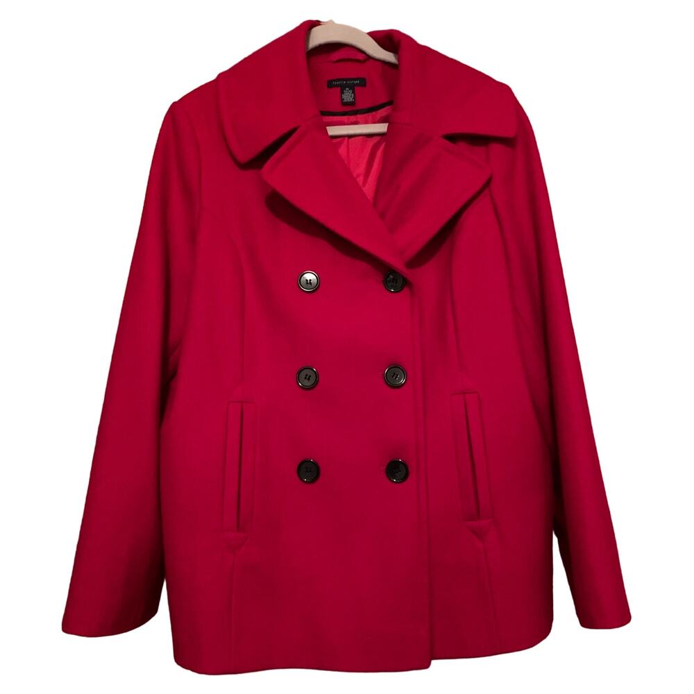Tommy Hilfiger Red Wool Blend Jacket - XL